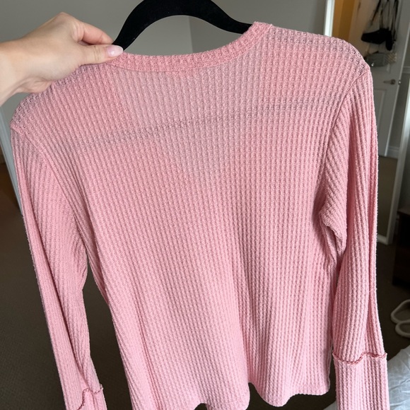 Pink waffle knit long sleeve - Picture 4 of 4